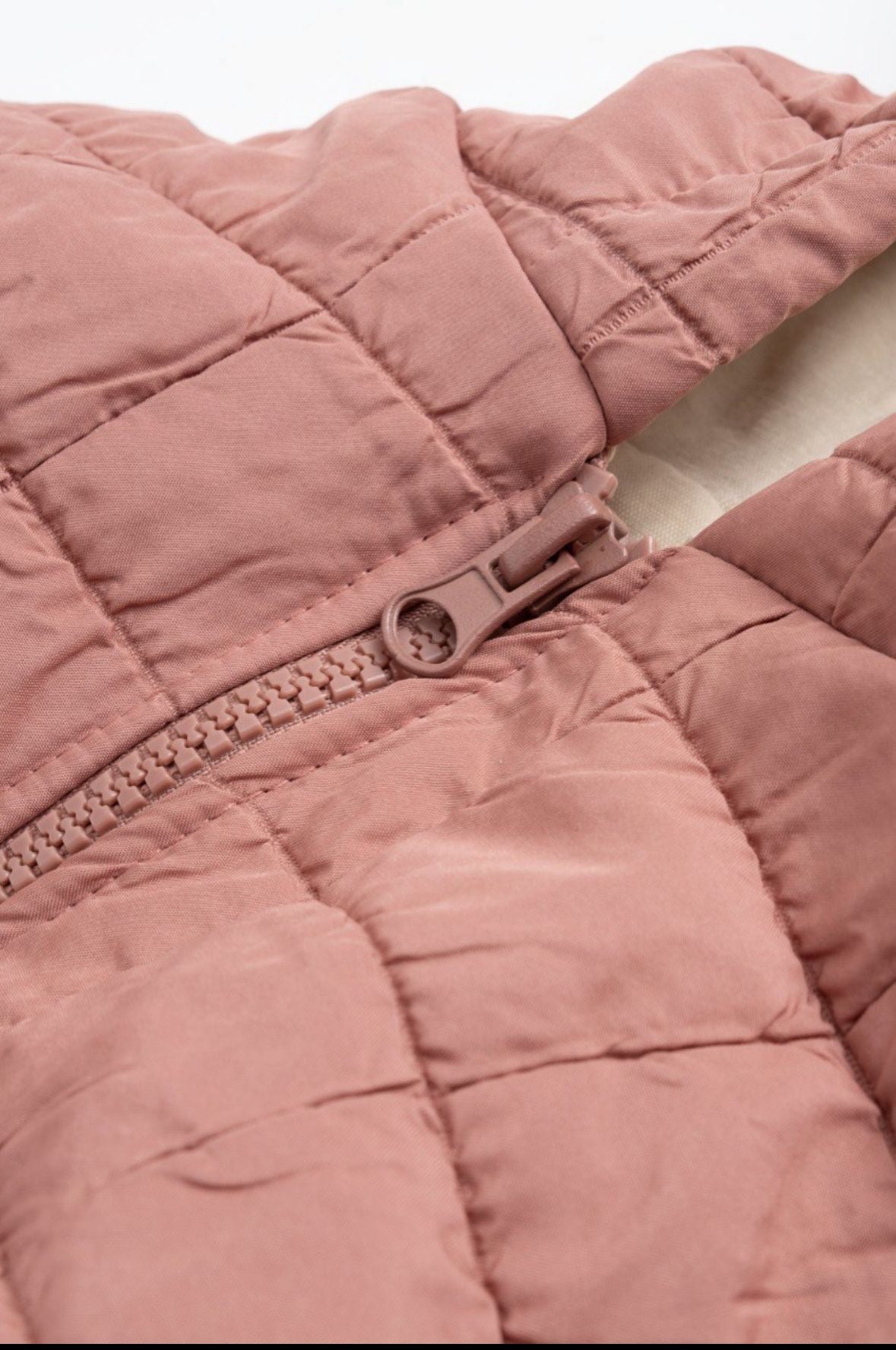 Kinder Bodywarmer met Capuchon – Gewatteerd Mouwloos Jasje – Unisex – Roze Terracotta