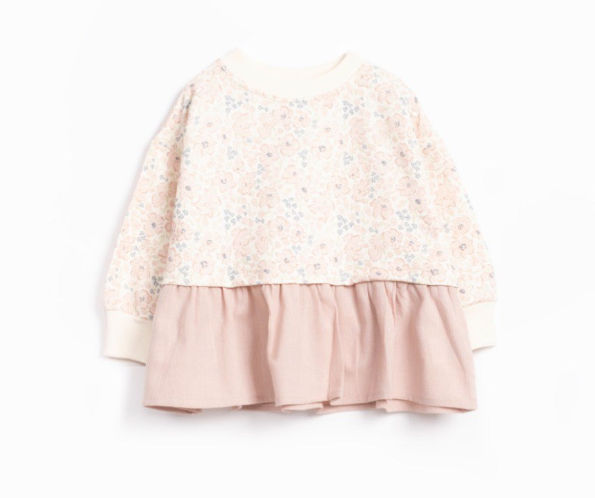 Meisjes Sweater Jurk met Bloemenprint