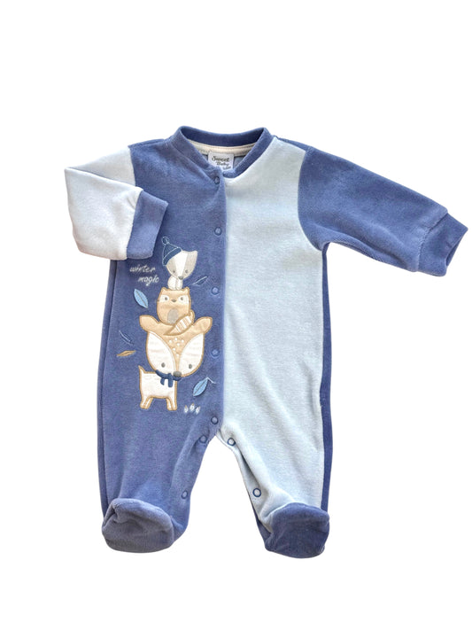 Warme Baby Boxpakje met Hertje & "Winter Magic" Design – 100% Katoen – Voetjes – Unisex Newborn Romper