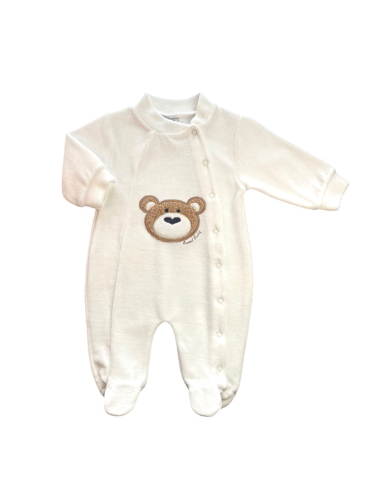 Baby Boxpakje met Beertje – Zacht & Warm – 100% Katoen – Unisex Romper met Voetjes & Drukknoopjes