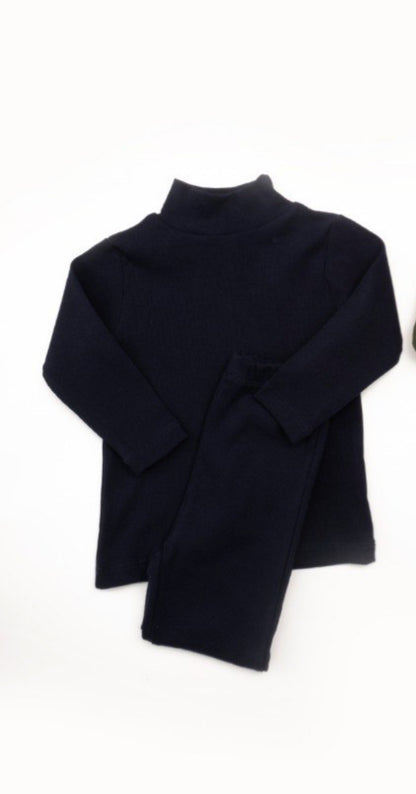 Zwart unisex kinderpakje met coltrui