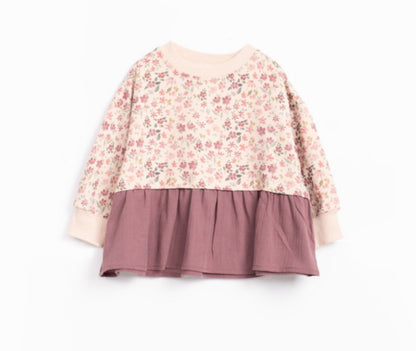 Meisjes Sweater Jurk met Bloemenprint