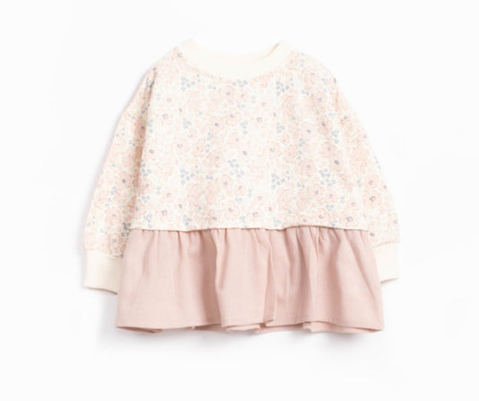 Meisjes Sweater Jurk met Bloemenprint