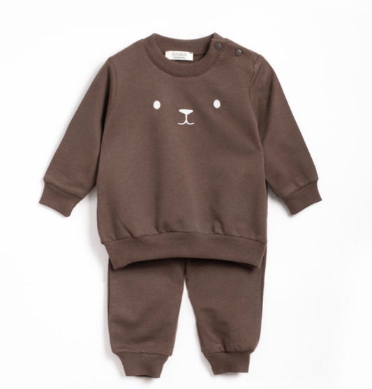 Bruin Baby & Peuter Joggingpak – Zachte en Comfortabele Kinderkleding Set