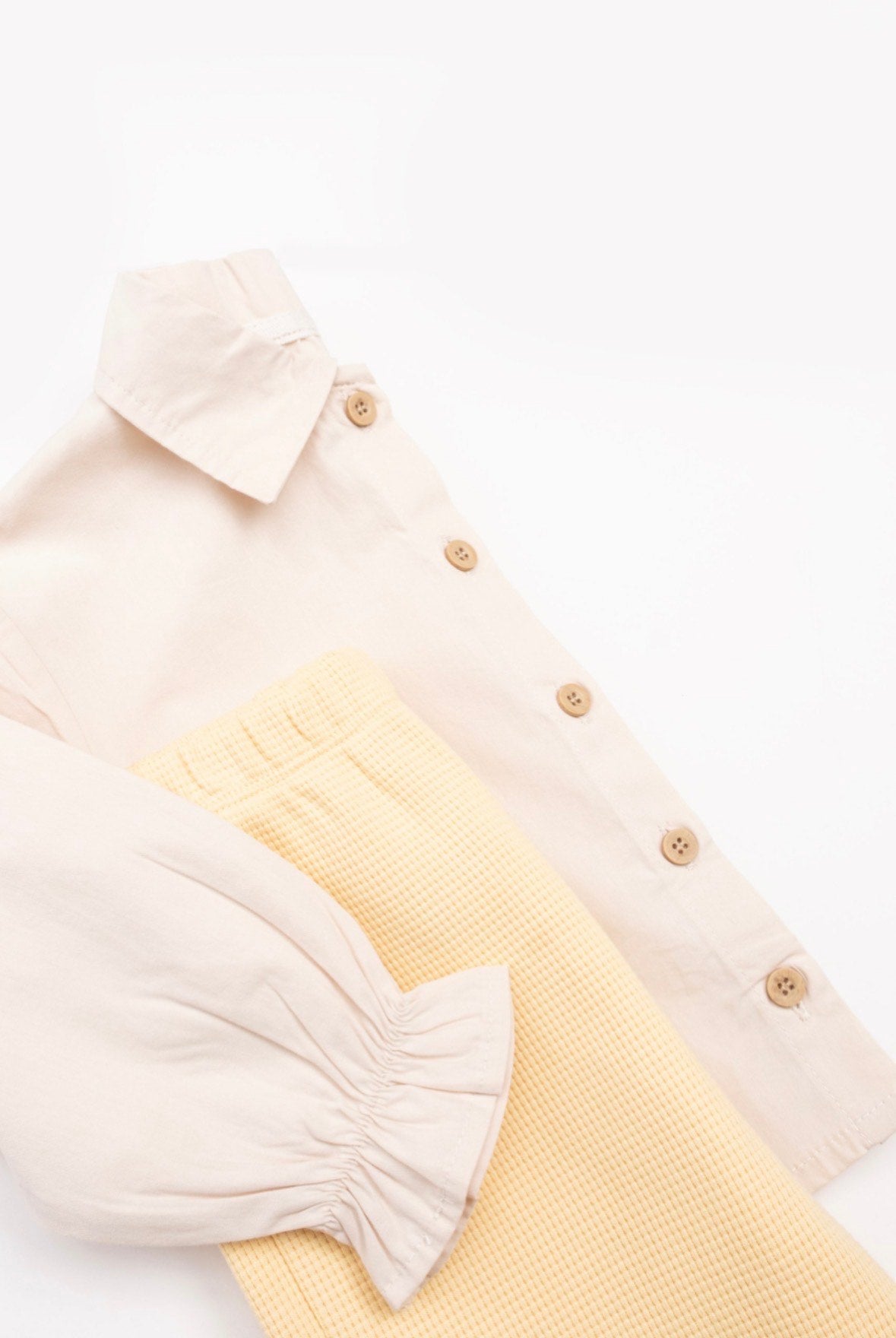Kinder Kledingset Beige & Geel – Stijlvolle Set voor Meisjes