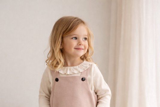 Beige Kinder Jurk Set met Blouse – Elegant & Comfortabel